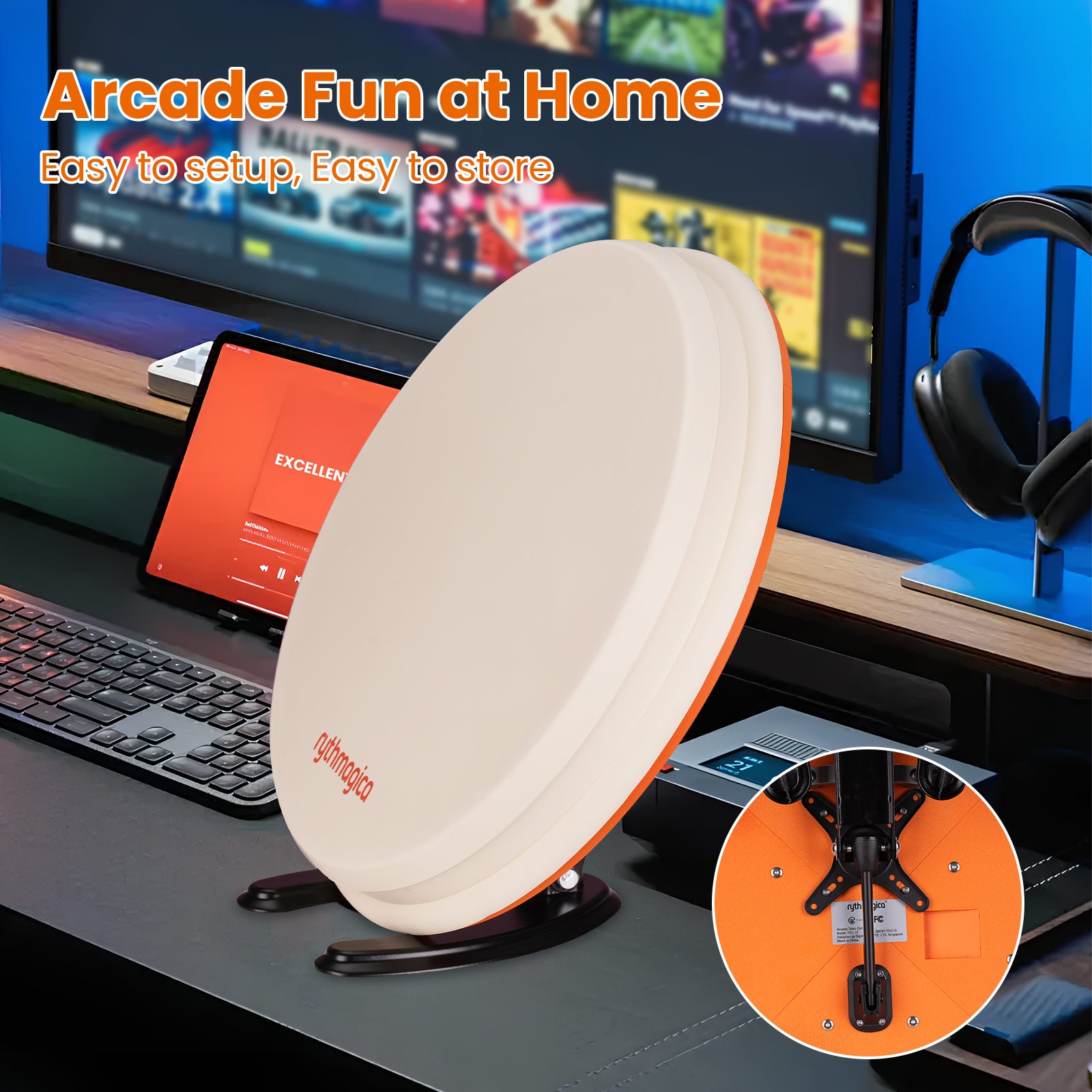 TDC17 Taiko Drum Controller with Foldable Desktop Stand for Taiko no Tatsujin and OSU Taiko