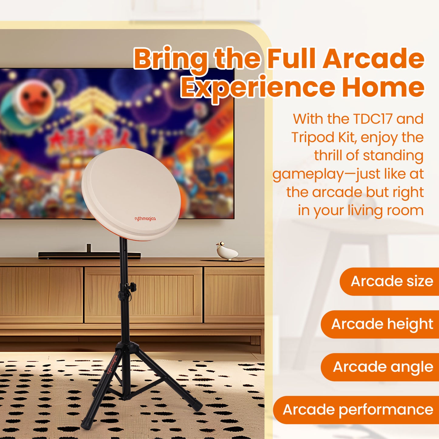 TDC17 Taiko Drum Controller Support Full Arcade Experience Setup at Home, Best Choice for Taiko no Tatsujin